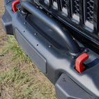 close-up of 2007–2018 Jeep Wrangler JK 10th Anniversary bull bar and front bumper showing detail and finish