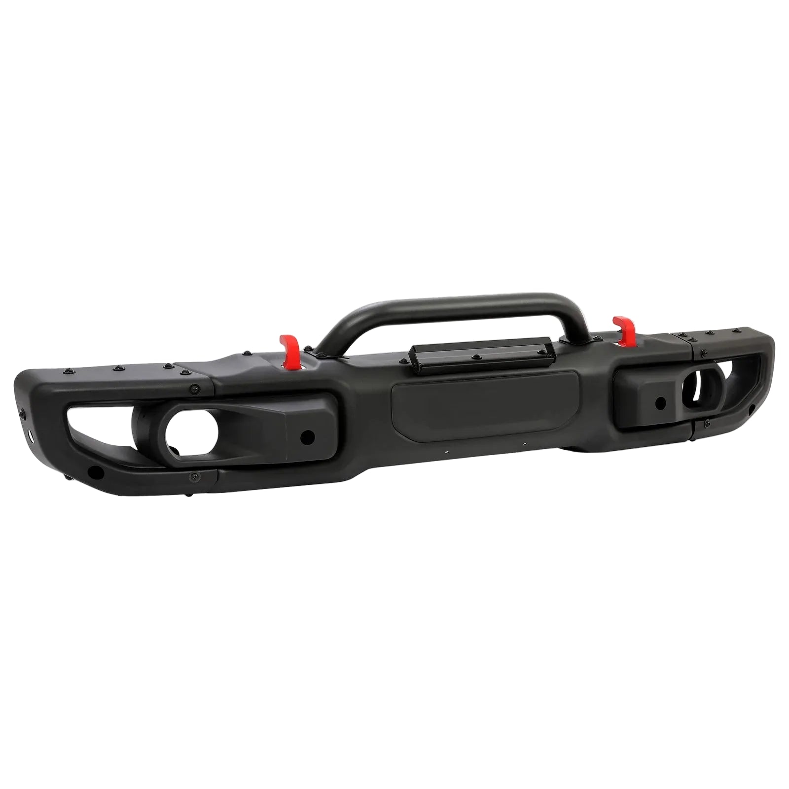 2007–2018 Jeep Wrangler JK winch mount front bumper front view on white background