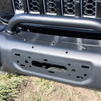 close-up of winch bezel on 2007–2018 Jeep Wrangler JK front bumper