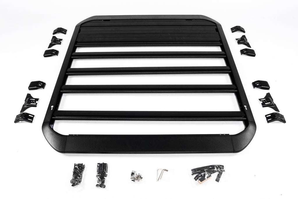 2018–2026 Jeep Wrangler JL and Gladiator JT aluminum aero roof rack on white background