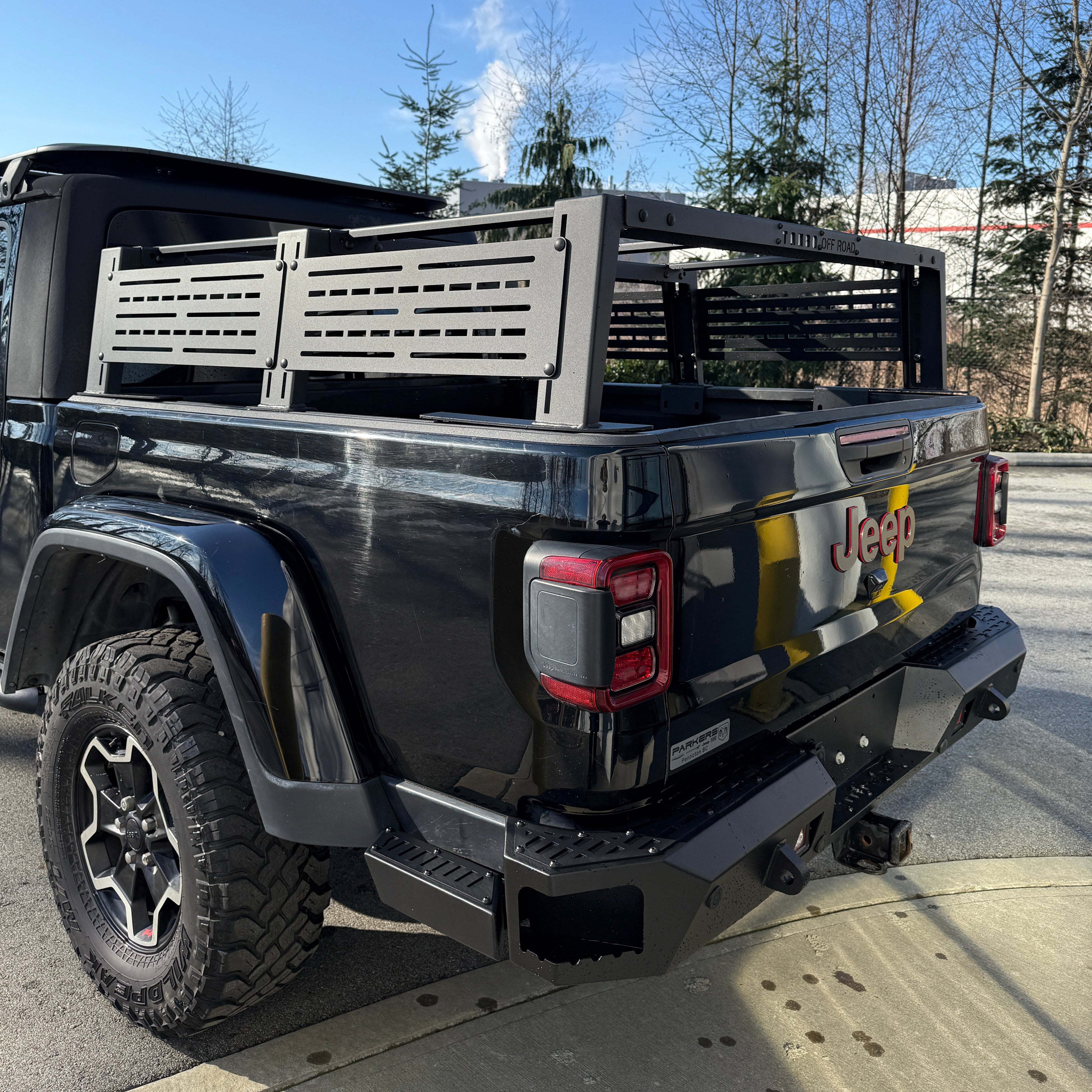 2020–2026 Jeep Gladiator JT bed cargo rack installed on vehicle