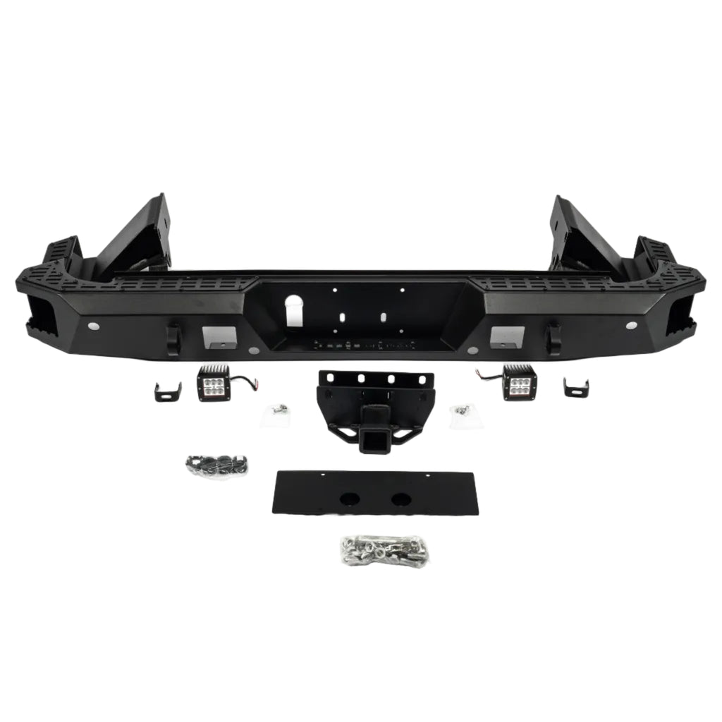 2020–2026 Jeep Gladiator JT off-road rear bumper full assembly on white background