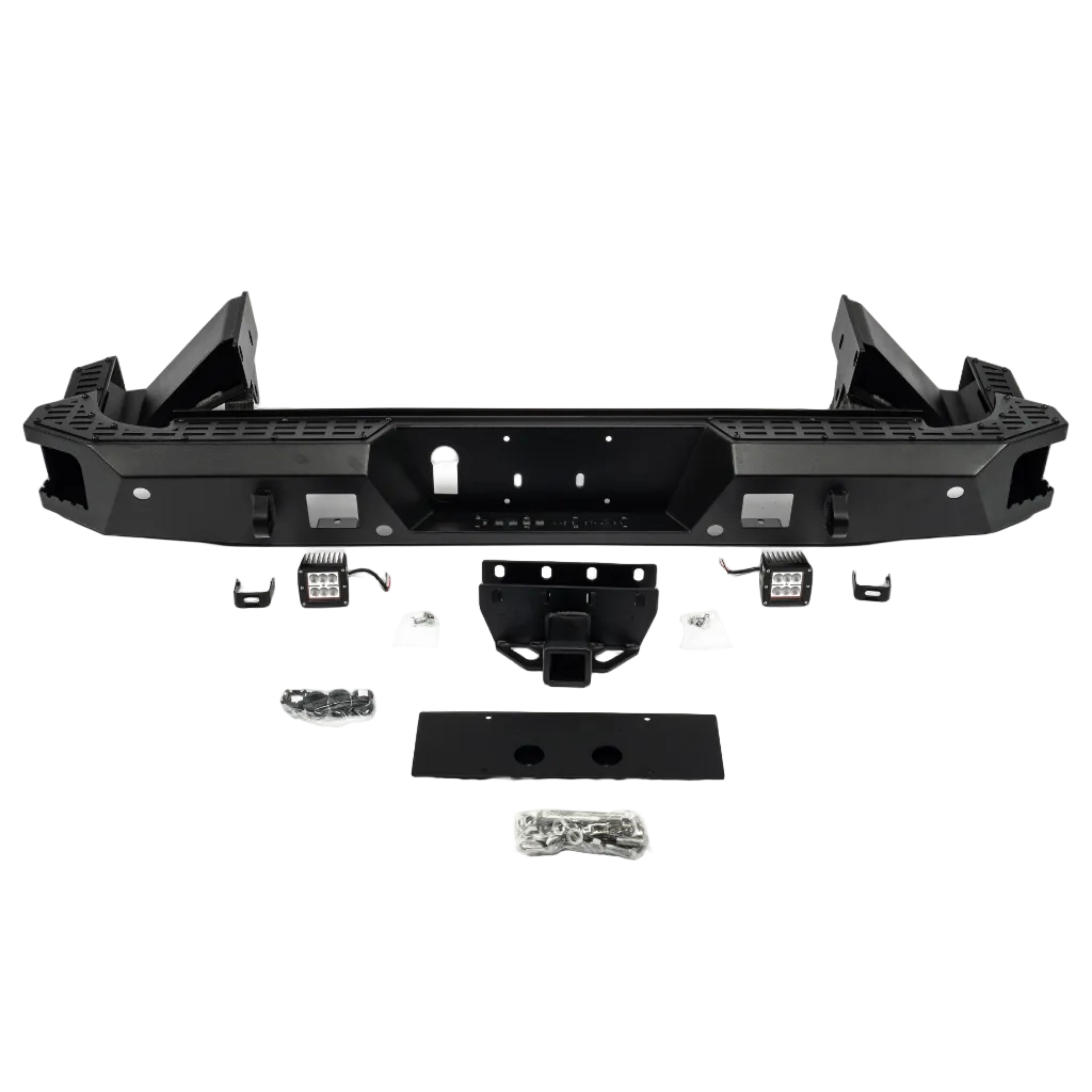 2020–2026 Jeep Gladiator JT off-road rear bumper full assembly on white background