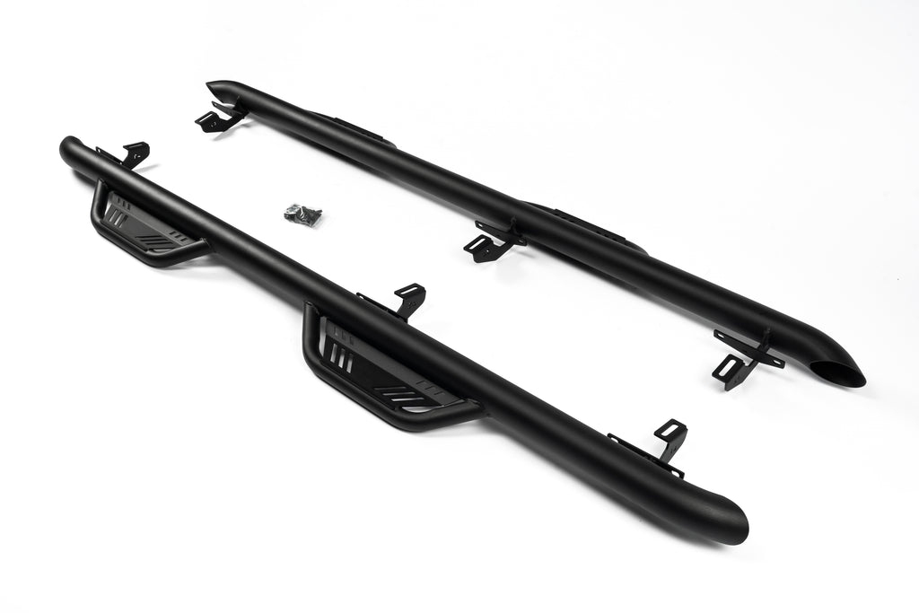 Letke Offroad Nerf Steps / Running Boards – Textured Black, Cab Length (2020–2022 Jeep Gladiator JT 4-Door)