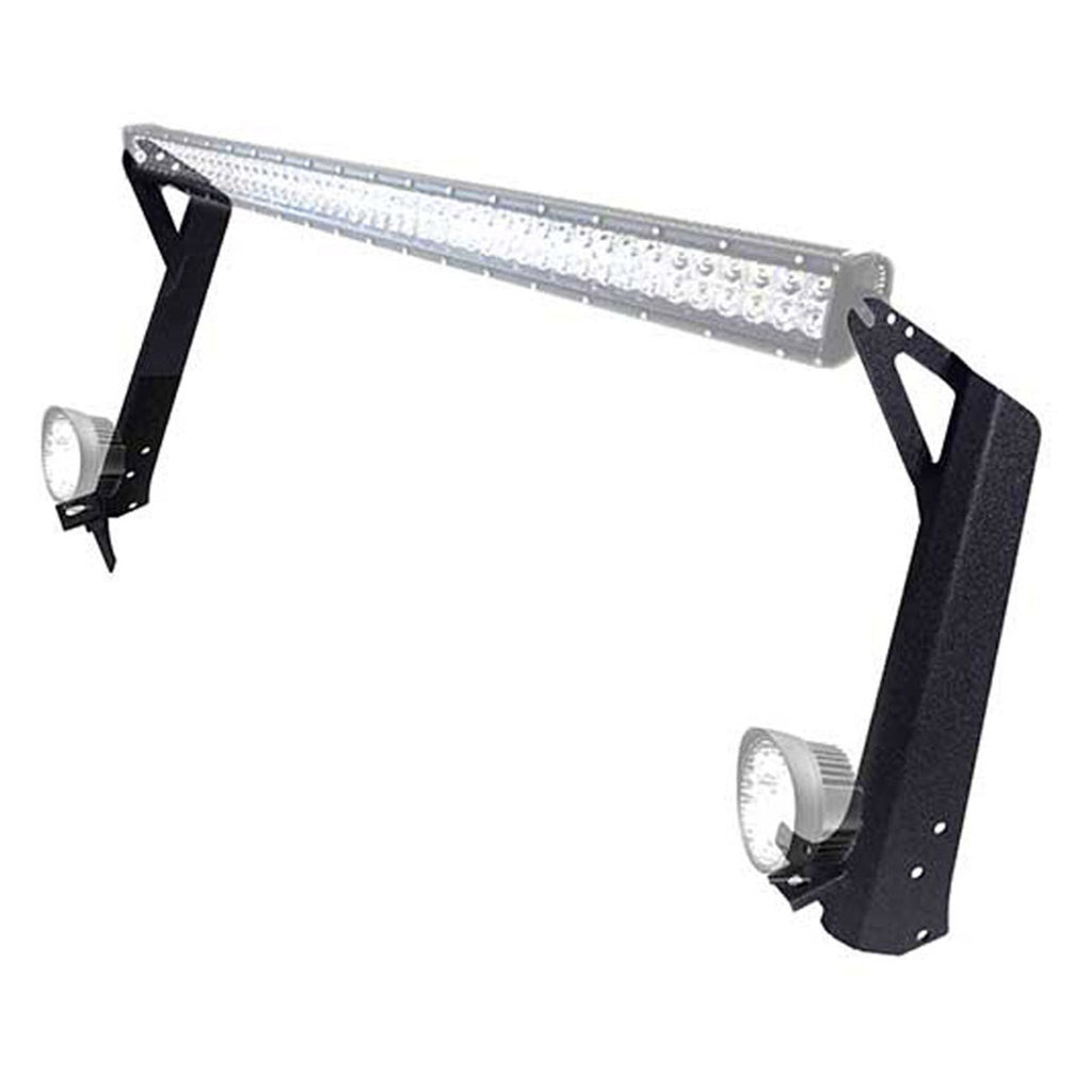 RoamGear Offroad A-Pillar Light Mount Rack – Textured Black (2018–2024 Jeep Wrangler JL/JLU)