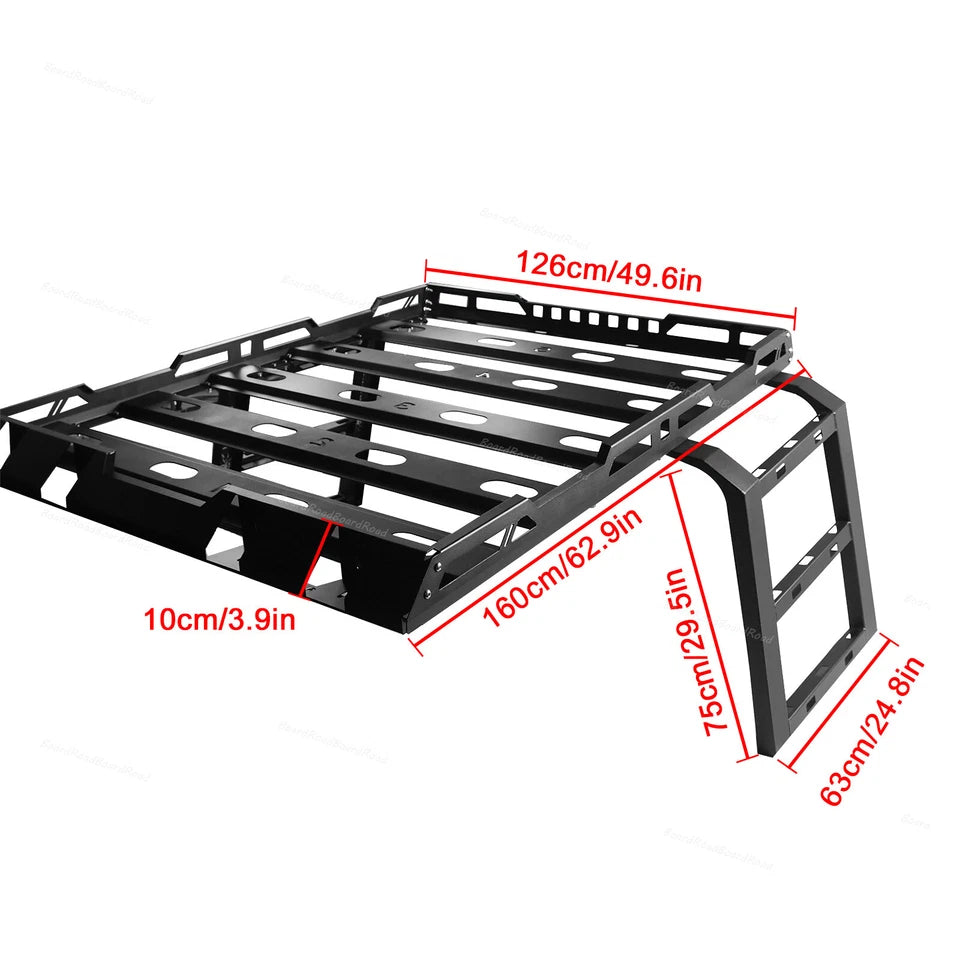 RoamGear Hurricane Roof Rack with Side Ladders – Textured Black (2018–2021 Jeep Wrangler JL 4-Door)
